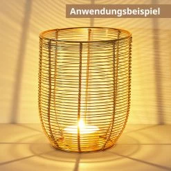Metalldraht Kerzenleuchte 18 Cm In Gold -Dekostuck Store amare metalldraht kerzenleuchte 18 cm in gold 5