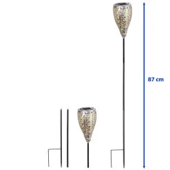 Solar LED Dekostecker 2er Set Metall Kelch KABELLOS In Silber 14 Solar LED Dekostecker 2er Set Metall Kelch KABELLOS In Silber -Dekostuck Store amare solar led dekostecker 2er set metall kelch kabellos in silber 4