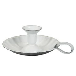 Kerzenständer Aus Emaille In Antikweiß