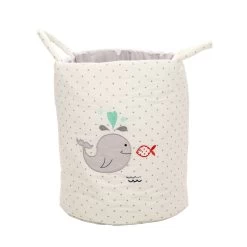 Aufbewahrungskorb "WAL/FALTBOOT &Co." In Weiß/Grau - (L) 40 X (B) 35cm