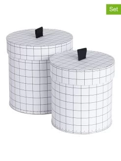 2er-Set: Aufbewahrungsboxen "Leonore" In Weiß