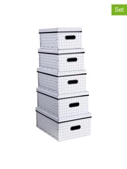 5er-Set: Aufbewahrungsboxen "Joachim" In Weiß