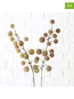 2er-Set: Dekoblumen "Edelkastanie" In Gelb/ Hellbraun