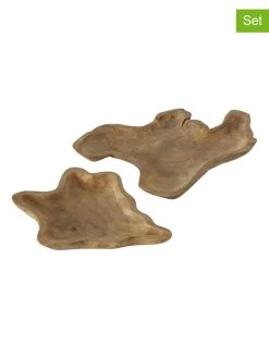 2er-Set: Dekoschalen "Catu" In Hellbraun - (L)35 X (B)35 Cm