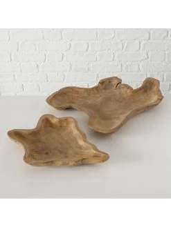 2er-Set: Dekoschalen "Catu" In Hellbraun - (L)35 X (B)35 Cm -Dekostuck Store boltze 2er set dekoschalen catu in hellbraun l 35 x b 35 cm 3