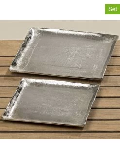 2er-Set: Dekoteller "Flaire" In Silber