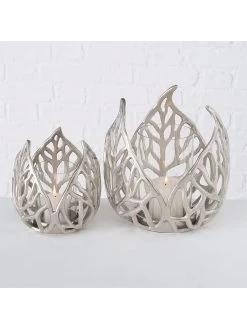 2er-Set: Windlichter "Sumati" In Silber -Dekostuck Store boltze 2er set windlichter sumati in silber 2