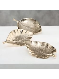 3er-Set: Dekoschalen "Blatt" In Silber - (L)27 X (B)20 Cm -Dekostuck Store boltze 3er set dekoschalen blatt in silber l 27 x b 20 cm 4