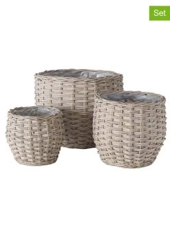 3er-Set: Pflanzkörbe "Malonia" In Hellbraun