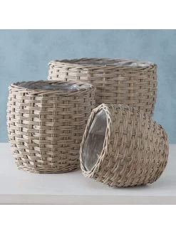 3er-Set: Pflanzkörbe "Malonia" In Hellbraun -Dekostuck Store boltze 3er set pflanzkorbe malonia in hellbraun 3