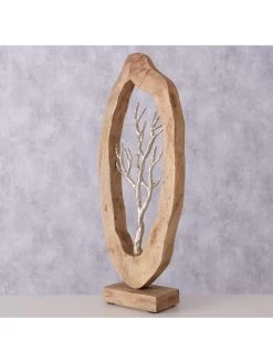 Dekoaufsteller "Ivelan" In Natur/ Silber - (B)23 X (H)58 X (T)9 Cm -Dekostuck Store boltze dekoaufsteller ivelan in natur silber b 23 x h 58 x t 9 cm 3