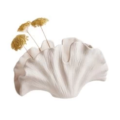 Deko-Objekt Blatt Höhe 21cm GINKGO In Creme -Dekostuck Store butlers deko objekt blatt hohe 21cm ginkgo in creme 2