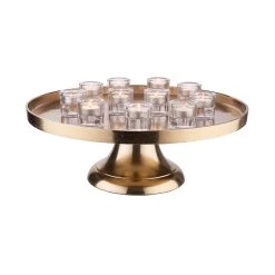 Deko-Teller Mit Fuß Ø50cm BANQUET In Gold -Dekostuck Store butlers deko teller mit fuss o50cm banquet in gold 4