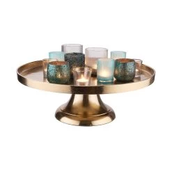 Deko-Teller Mit Fuß Ø50cm BANQUET In Gold -Dekostuck Store butlers deko teller mit fuss o50cm banquet in gold 5