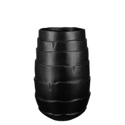 Vase "Cocon" In Schwarz - H. 30 Cm - D. 19 Cm