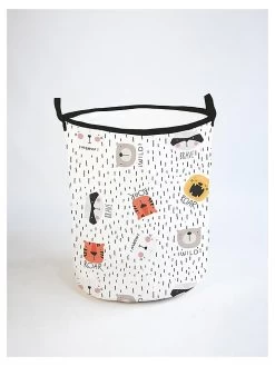 Aufbewahrungskorb "Animals" In Weiß/ Bunt - (H)50 X Ø 40 Cm