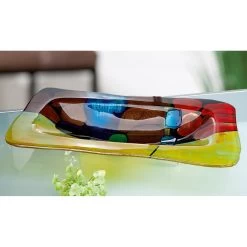 Schale "Murano" In Bunt - H. 7 Cm - B. 50 Cm -Dekostuck Store gilde schale murano in bunt h 7 cm b 50 cm 1