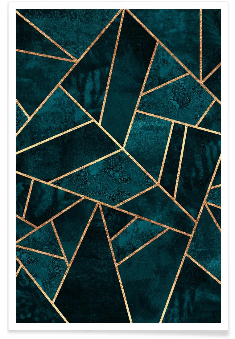 Poster "Deep Teal Stone" In Grün & Türkis 3 Poster "Deep Teal Stone" In Grün & Türkis