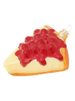 Christbaumornament "Käsekuchen Mit Kirschen" In Rot - (L)10 Cm