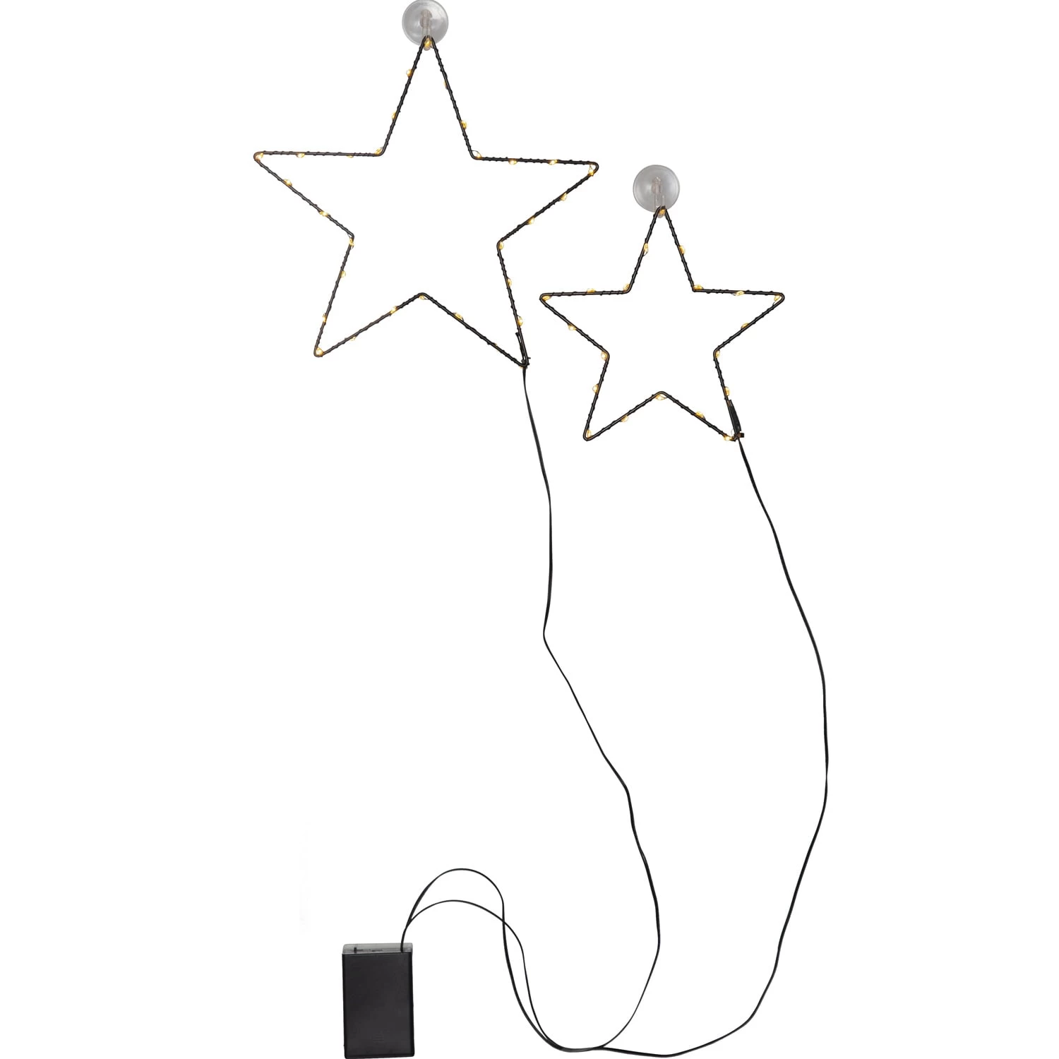 LED Leuchtsterne STELLA Fensterdeko 2 Sterne Mit Timer In Schwarz 3 LED Leuchtsterne STELLA Fensterdeko 2 Sterne Mit Timer In Schwarz