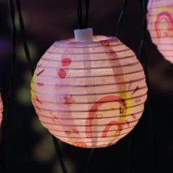 LED Solar Lichterkette 10 Lampions In Rosa - L: 4,5m -Dekostuck Store marelida led solar lichterkette 10 lampions in rosa l 4 5m 2