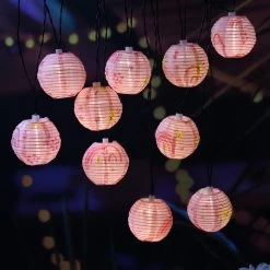 LED Solar Lichterkette 10 Lampions In Rosa - L: 4,5m -Dekostuck Store marelida led solar lichterkette 10 lampions in rosa l 4 5m 3