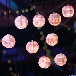 LED Solar Lichterkette 10 Lampions In Rosa - L: 4,5m -Dekostuck Store marelida led solar lichterkette 10 lampions in rosa l 4 5m 7