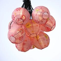 LED Solar Lichterkette 10 Lampions In Rosa - L: 4,5m -Dekostuck Store marelida led solar lichterkette 10 lampions in rosa l 4 5m 9