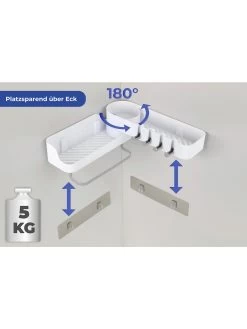 Eck-Aufbewahrungskorb Mit Dreh-Gelenk Ohne Bohren In Weiß -Dekostuck Store maximex eck aufbewahrungskorb mit dreh gelenk ohne bohren in weiss 4