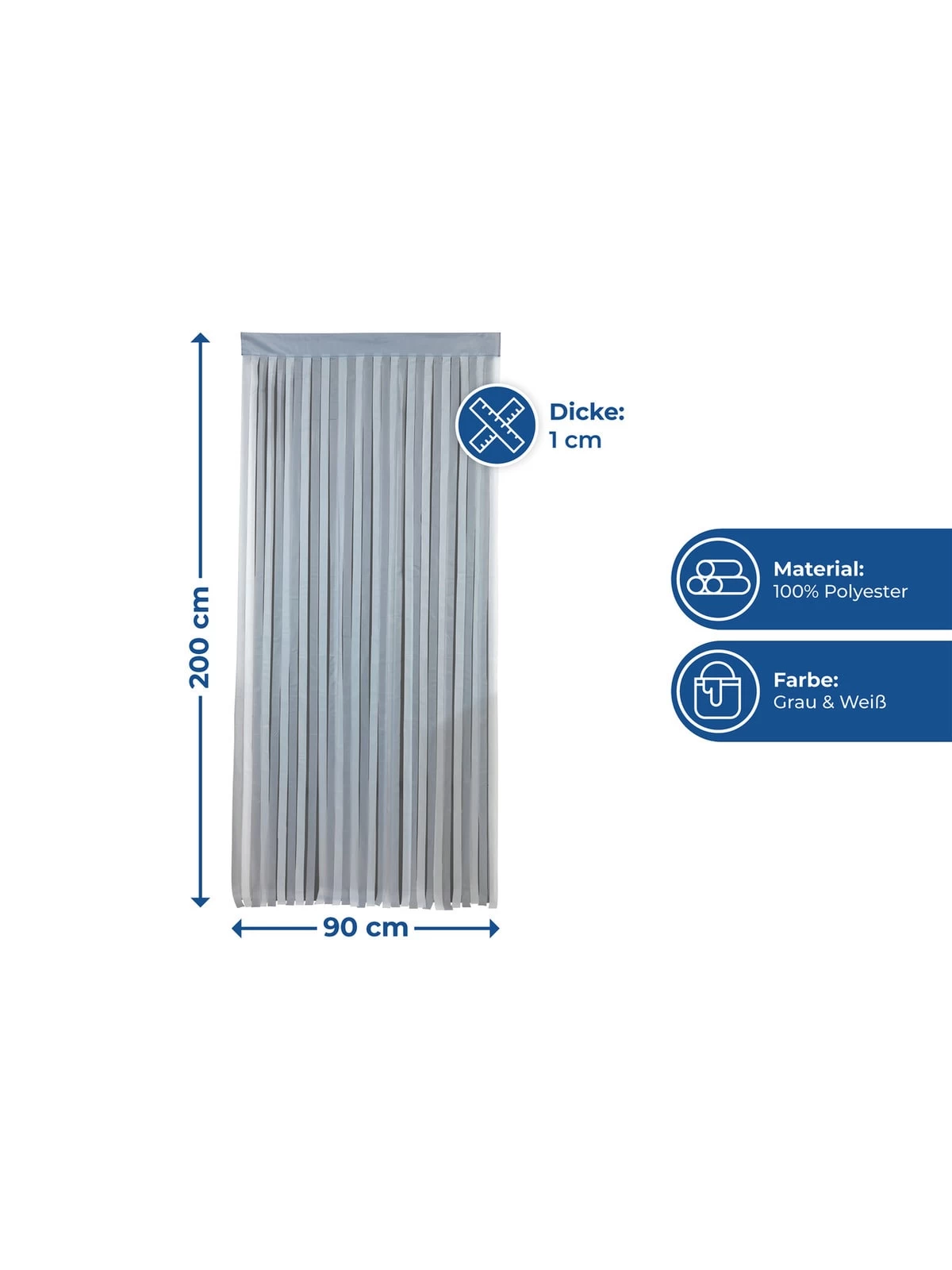 Türvorhang Grau-Weiß In Grau 5 Türvorhang Grau-Weiß In Grau – Bild 3