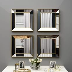 Spiegel Abel 4er 40x40cm Gold -Dekostuck Store moebel17 spiegel abel 4er 40x40cm gold 3