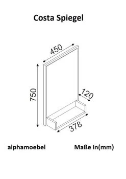 Spiegel Costa Schwarz Mit Ablage -Dekostuck Store moebel17 spiegel costa schwarz mit ablage 4