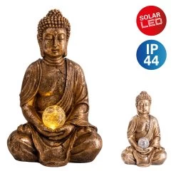 LED-Deko-Solarleuchte "Buddha" (H) 30,5 Cm In Gold -Dekostuck Store nave led deko solarleuchte buddha h 30 5 cm in gold 2