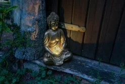 LED-Deko-Solarleuchte "Buddha" (H) 30,5 Cm In Gold -Dekostuck Store nave led deko solarleuchte buddha h 30 5 cm in gold 3