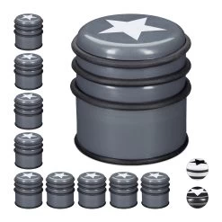 10x Türstopper In Dunkelgrau - Ø 8 Cm