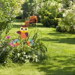 2x Windrad "Eule" In Bunt - (B)51,5 X (H)84,5 X (T)3 Cm -Dekostuck Store relaxdays 2x windrad eule in bunt b 51 5 x h 84 5 x t 3 cm 4