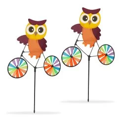 2x Windrad "Eule" In Bunt - (B)51,5 X (H)84,5 X (T)3 Cm -Dekostuck Store relaxdays 2x windrad eule in bunt b 51 5 x h 84 5 x t 3 cm 7