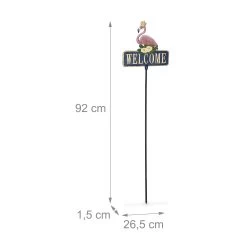 Gartenstecker "Welcome" In Bunt - (B)26,5 X (H)92 Cm -Dekostuck Store relaxdays gartenstecker welcome in bunt b 26 5 x h 92 cm 3