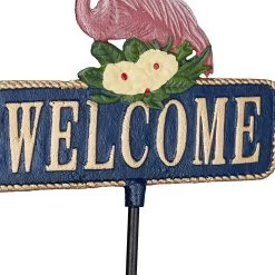 Gartenstecker "Welcome" In Bunt - (B)26,5 X (H)92 Cm -Dekostuck Store relaxdays gartenstecker welcome in bunt b 26 5 x h 92 cm 6