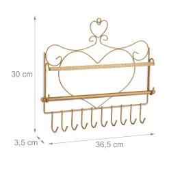 Schmuckhalter In Gold - (B)36,5x (H)30 X (T)3,5 Cm -Dekostuck Store relaxdays schmuckhalter in gold b 36 5x h 30 x t 3 5 cm 3