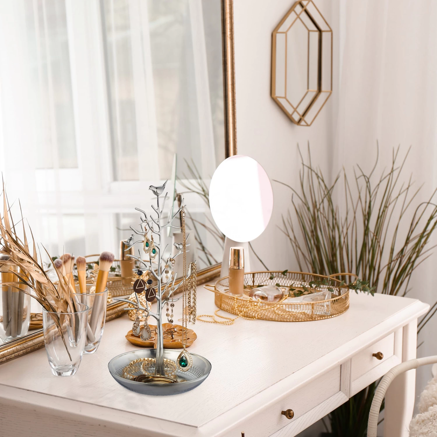 Schmuckständer "Baum" In Silber 3 Schmuckständer "Baum" In Silber