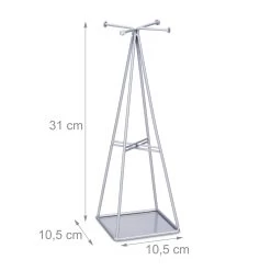 Schmuckständer In Silber - (B)10,5 X (H)31 X (T)10,5 Cm -Dekostuck Store relaxdays schmuckstander in silber b 10 5 x h 31 x t 10 5 cm 3