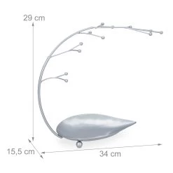 Schmuckständer In Silber - (B)34 X (H)29 X (T)15,5 Cm -Dekostuck Store relaxdays schmuckstander in silber b 34 x h 29 x t 15 5 cm 3