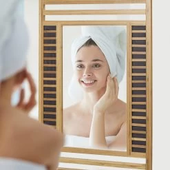 Spiegel In Natur - (B)50 X (H)70 X (T)2 Cm -Dekostuck Store relaxdays spiegel in natur b 50 x h 70 x t 2 cm 2