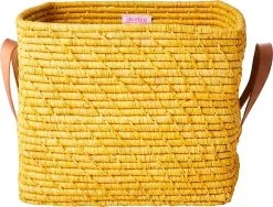 Rice Aufbewahrungskorb Gelb Mit Trageschlaufen, 25 X 30 X 30 Cm