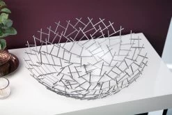 Dekoschale STRUCTURE In Silber - 45 X 15 X 45cm -Dekostuck Store riess ambiente de dekoschale structure in silber 45 x 15 x 45cm 2