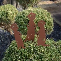3er Set Gartenstecker Rost Erdmännchen In Braun -Dekostuck Store unus 3er set gartenstecker rost erdmannchen in braun 2