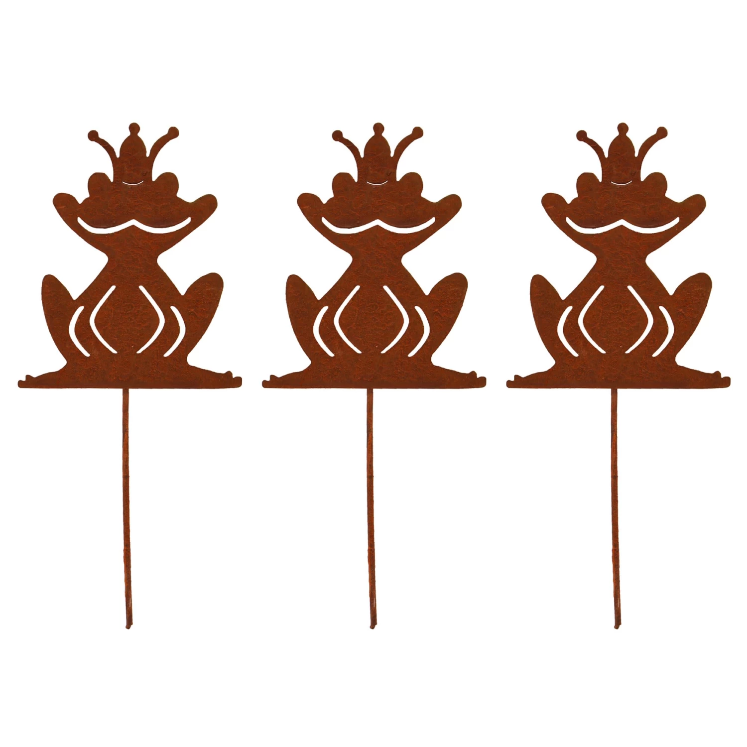 3er Set Gartenstecker Rost Frösche In Braun 3 3er Set Gartenstecker Rost Frösche In Braun