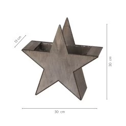 3er Set Holzstern Zum Bepflanzen In Grau -Dekostuck Store unus 3er set holzstern zum bepflanzen in grau 3