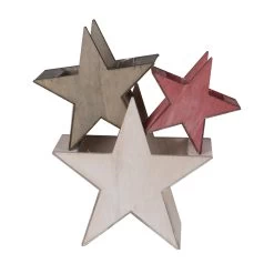 3er Set Holzstern Zum Bepflanzen In Grau -Dekostuck Store unus 3er set holzstern zum bepflanzen in grau 4